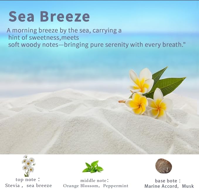 8 Colorful Ambient Light & Car Air Freshener, Pack of 2, Can be Used for 4~6 Months - Made with Natural Plant Extracts (SNOWY/SEA)