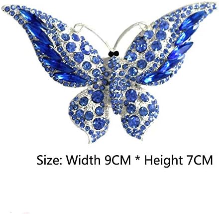 Bling Crystal Car Fragrance Butterfly Car Diffuser Air Freshener with Vent Clip (Blue)