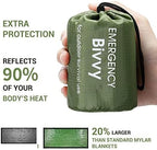 Esky Emergency Sleeping Bag, Survival Bag Portable Thermal Bivy Sack, Waterproof Lightweight Emergency Blanket Survival Gear with Compass for Camping Hiking Outdoor Adventure