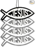 Fresh Fresheners Cute Funny and Aesthetic Car Air Fresheners 4-pack Scented With Premium Oils (Jesus Fish)