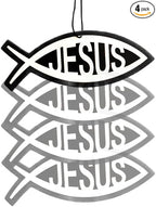 Fresh Fresheners Cute Funny and Aesthetic Car Air Fresheners 4-pack Scented With Premium Oils (Jesus Fish)