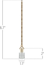 4Pcs Hanging Car Air Freshener, Empty Glass Perfume Bottle Pendant with Wooden Cap, Refillable Drift Freshener Diffuser for Essential Oils - Car Accessories for Women Men-Cylindrical