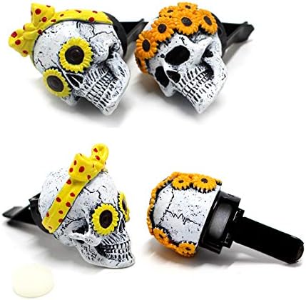 Evil Skull Statue Car Air Outlet with Air Freshener, Car Interior Decor Funny Cute Ornament Christmas Birthday Gift for Men Women Boys Girls