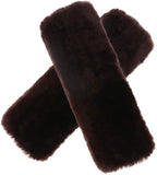 OGLAND 2 Pack Car Seat Belt Cover Cushion, Fluffy Soft Sheepskin Auto Should Seat Belt Pads, Neck Protector for Women Adults Baby Kids Pet (Mocha)