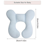 Upgraded Baby Head Support Pillow for Newborn Toddler, Soft Cotton Baby Travel Pillow for Car Seats and Strollers, Blue
