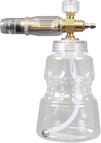 MaxFlow Foam Cannon - 1 Liter Capacity with Adjustable Nozzle, 1/4" & M22 Quick Connector, 4 Orifices & Stainless Steel Filter - Thick Foam Power Washer Accessory for Washing Cars
