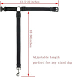 Dog Cat Safety Seat Belt Strap Car Headrest Restraint Adjustable Nylon Fabric Dog Restraints Vehicle Seatbelts Harness (Black)