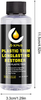 Car Trim Restorer, Automotive Plasticc Restorer, Restore Rubber Plasticc, UV Protective Restorer, Oil Free & Odor Less Restorer, Resist Water & Dirt, Long Lasting 60 ML Restore