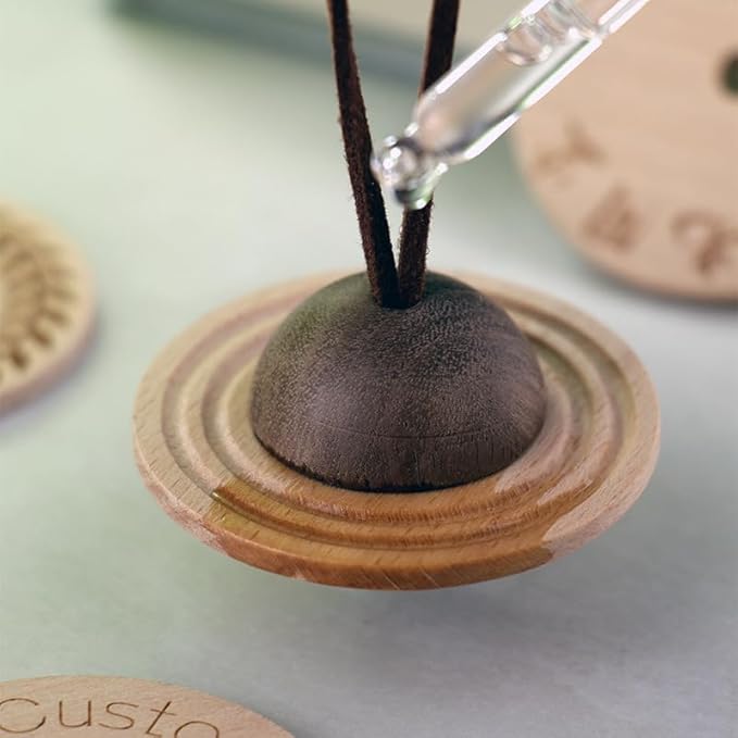 Planet Wood Hanging Car Diffuser - Black Walnut Car Air Freshener & Home Decor Hanging Pendant Ornament, Natural Essential Oil Aromatherapy Diffuser for Car, Home, Office (No Oil Included)