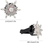 2pcs Snowflake Air Vent Clips Car Air Freshener Outlet Clips Cute Rotatable Silver Snowflake Car Vent Decorations Stress Relief Car Accessories Toy Refillable Car Diffusers Princess Passenger