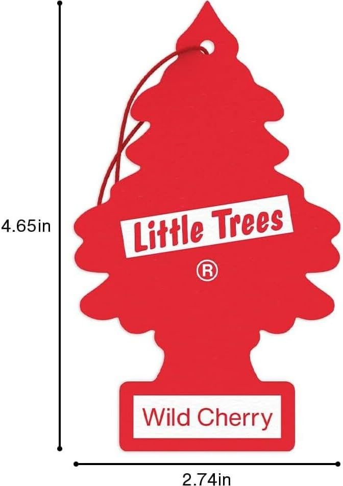 LITTLE TREES Car Air Freshener | Hanging Paper Tree for Home or Car | Wild Cherry | Pack of 6