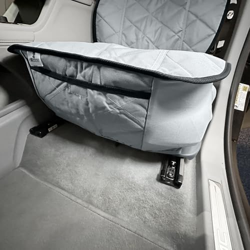 4Knines Car Seat Cover for Dogs – Durable Captains Seat & Front Seat Protector for Dogs, Waterproof, Non-Slip Car Seat Cover for Pets, Easy Install, Protects Vehicle from Dirt, Fur, Scratches (Grey)