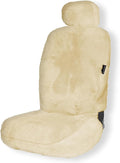 ZONETECH Sheepskin Seat Covers Fuzzy Car Seat Covers Tan Australian Merino Wool Fluffy Fur Auto Accessories All Season Protection for Your Seats Universal Fits Most Car SUV Airbag Compatible