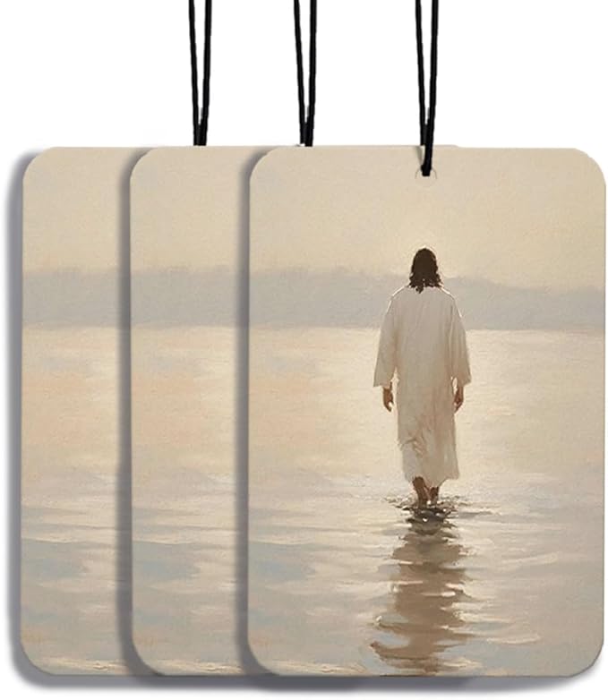 Christian Jesus Car Air Freshener Hanging Jesus Back View Car Accessories Interior 3Pcs, God Back View Christian Spiritual Cars Mirror Decor Religious Gifts for Women Men(Real me)