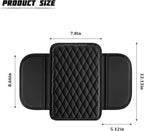 Car Armrest Cushion Pad, Leather Vehicle Center Console Cover with 2 Storage Bags, Non-Slip Automotive Interior Arm Rest Seat Box Cover Accessories, Universal for SUV RV Sedan (Black)
