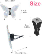 Dotesy 2Packs Bling Bling Butterfly Air Vent Clips Crystal Butterfly Car Air Fresheners Vent Clips Diamond Cute Car Interior Decor for Women (AB Colorful)