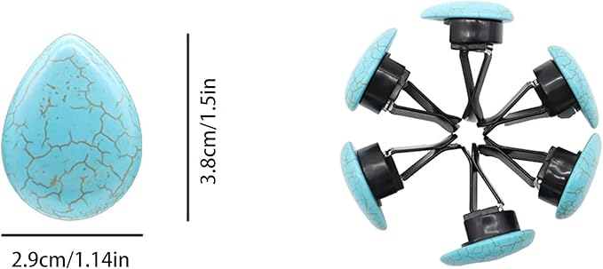 Boho Car Accessories 6pcs Turquoise Air Vent Clips Car Air Freshener Outlet Clips with Car Scent Creative Decorations for Women Best Wishes for Lover and Friend