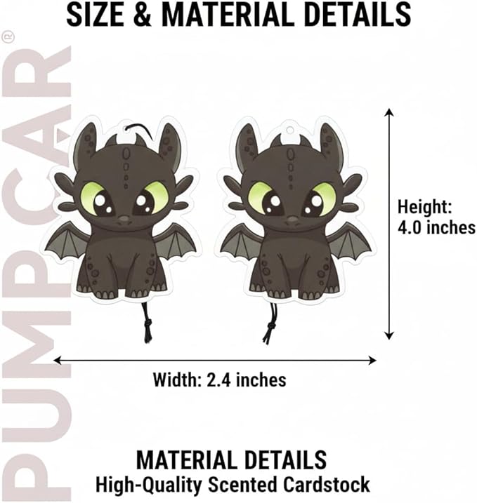 PumpCar 2 pieces toothless double-sided hanging cartoon cherry-scented funny car air freshener Cool hanging for rearview mirror Interior Accessories Gifts