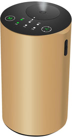 Waterless Essential Oil Diffuser, 7 Colors LED Light, Battery Powered Mini Scent Air Machine, Aromatherapy Mist Diffuser for Home Room Car Office (Gold)