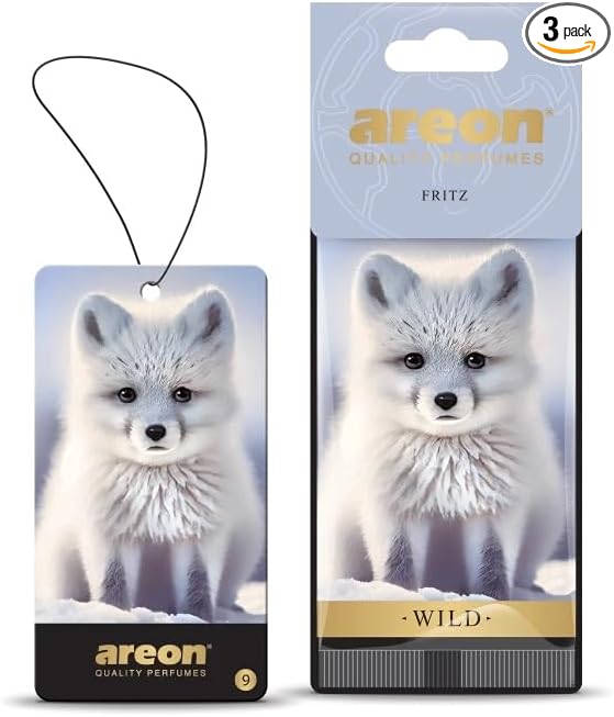 AREON WILD - Hanging Custom Cute Funny Car Air Freshener for Home & Office - Premium Cologne Perfume with Natural Fragrances - Long Lasting, Fresh, Luxurious Scent - Stylish Design - Fritz