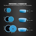 SPTA 29pcs Drill Buffing Pad Detail Polishing Pad Mix Size Kit with 5/8-11 Thread Backing pad & Adapters for Car Sanding, Polishing, Waxing (32Pcs Mini Detail Polishing Sets)
