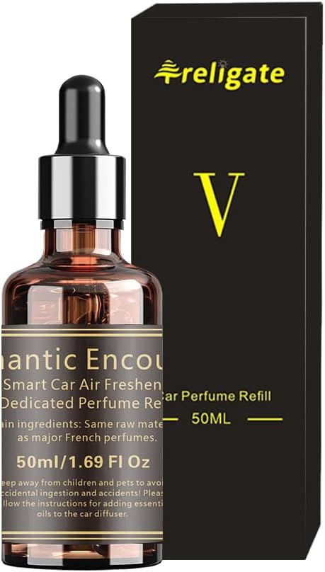 Car Air Freshener-G13 Dedicated Perfume Refill, 50ml Romantic Encounter Essential Oils, Can be Used for 3~6 Months -Car Scents Air Freshener Made with Natural Plant Extracts, Odor Eliminator