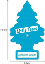 LITTLE TREES Car Air Freshener | Hanging Paper Tree for Home or Car | Caribbean Colada | 12 Pack