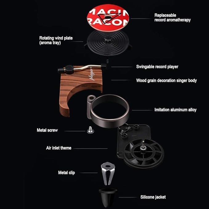 Car Air Freshener, Phonograph Record Player Design Turntable Diffuser