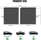 Car Divider Privacy Curtain, Blackout Suede Sun Shade Cover Front & Rear Seat Partition Space Divider Auto Van Truck Interior Accessories for Family Camping Baby Sleeping (Black, Large)
