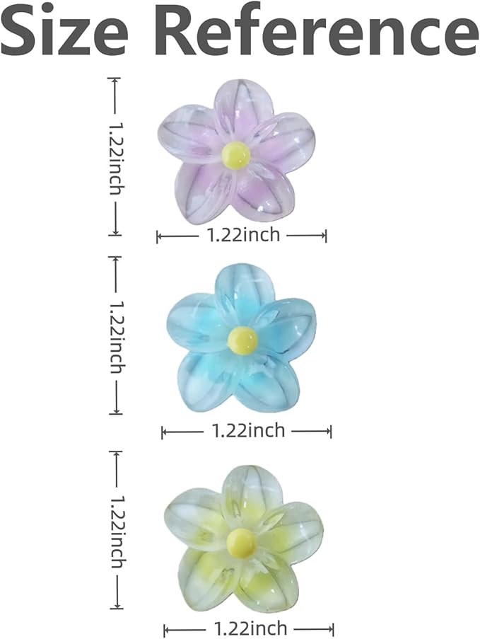 Cute Flower Car Vent Clips Accessories, 6Pcs Flower Pink Blue Yellow Car Vent Clips for Decoration, Cute Cars Vents Clip for Women Gifts