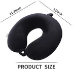 Travel Pillow - Memory Foam Neck Pillow Support Pillow,Luxury Compact & Lightweight Quick Pack for Camping,Sleeping Rest Cushion (Black)