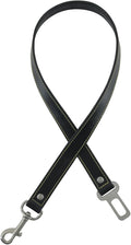 Genuine Leather Dog seat Belt for car, Safe Distraction Free Driving, Heavy-Duty Design with Military Grade Hardware, Harness for Small, Medium and Large Pets (Black, 30")
