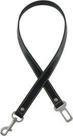 Genuine Leather Dog seat Belt for car, Safe Distraction Free Driving, Heavy-Duty Design with Military Grade Hardware, Harness for Small, Medium and Large Pets (Black, 30")