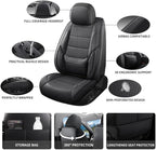 Car Seat Covers Custom Fit for Chevrolet/Chevy Sonic 2011-2020, Premium Faux Leather Waterproof Car Seat Protectors with Lumbar Support, Breathable Anti-Slip Easy to Install(Black,Full Set)