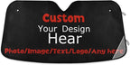 Custom Car Sun Visor Personalized Windshield Sun Shade Blocks UV Rays Visor Protector Accordion Folding Sun Reflector Auto Sunshade for Car Truck SUV to Keep Your Vehicle Cool