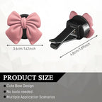 6PCS Bow Car Air Vent Clips, Cute Car Air Freshener Outlet Vent Clip, Coquette Bow Car Diffuser Perfume Clip, Universal Auto Air Conditioning Accessories for Women Girls (Pink, 6PCS)