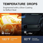 Upgraded Sunshade, Improved UV Protection Fabric, Foldable Front Sun Shade, Custom Accessories for 2018-2025 Jeep Wrangler