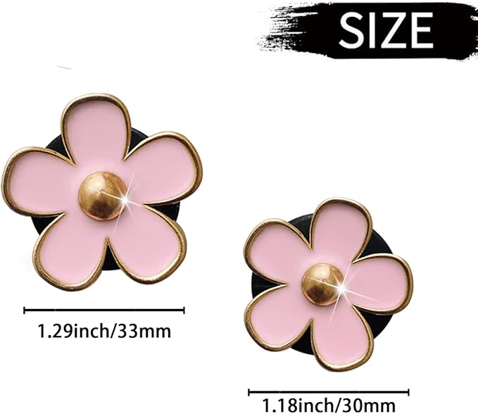 Daisy Air Vent Clips - 6 Pcs Cute Flower Air Conditioning Outlet Clip Car Air Fresheners Vent Clips Interior Decor Charm Cute Car Accessories for Women Girls + Mask Hook(Pink)