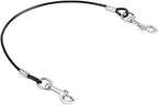 Mogoko Pet Dog Car Seat Belt Restraint, Coated Stainless Steel Chew Proof Dog Vehicle Safety Tether Cable, Double Clip No-Chew Pet Car Leash Lead-16 Inch Black