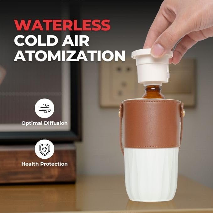 Airpure Auto Diffuser | Waterless Oil Diffuser and Car Air Freshener | Portable Essential Oil Diffuser for Car, Home and Office | Rechargeable Aromatherapy Diffuser for Fresh Air and Relaxation