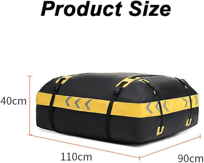 Car Roof Storage Bag for Jeep Compass S / 80th Anniversary/Longitude/Limited FWD 4x4, High Capacity Car Top Travel Bag Reflective Strips Safety Design Roof Bag