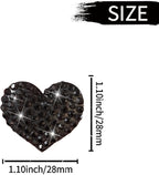 Black Heart Air Vent Clips, 4 Pcs Bling Heart Air Fresheners Vents Clips Diamond Car Interior Decor Charm Cute Car Accessories + Cute Butterfly Mask Hook