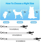 Dog Car Seat Belt - 3-in-1 Heavy Duty Safety Harness with Locking Carabiner, Universal Buckle Adapter, Chew-Proof Steel Rope (Black, 32in/80cm)