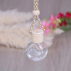 Car Aromatherapy Essential Oil Diffuser Bottle,10 Pack Car Air Freshener Bottle Empty Hanging Perfume Bottle Fragrance Decor Accessories Auto Window Ornament (round)