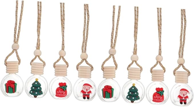 Mobestech 8 Pcs Car Aromatherapy Pendant Air Hanging Aromatherapy Cute Car Fresheners Hanging Empty Diffusers Cute Diffuser Christmas Decoration Glass