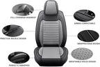 Car Seat Covers Full Set Fit for Toyota Matrix 2003-2014, Premium Faux Leather Car Seat Protector,Breathable Anti-Slip Full Wrapping Edge Seat Covers(Black&Gray,Full Set)