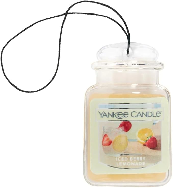 Splosh Yankee Ultimate Iced Berry Lemonade Jar Car Air Freshener, 1 Count (Pack of 1), Yellow