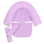 Baby Infant Head and Neck Support Pillow with Seat Belt for Car Seat -Extra Soft 3-in-1 Toddler Car Seat Insert Pad for Car Seats Purple