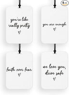 4 Pcs Cute Car Air Freshener Inspirational Car Accessories for Women Men Funny Cars Air Fresheners Decor for Rear View Mirror