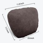 2pcs Car Neck Pillow for headrests,Support Drive Seats Head Cushion Pillows,Superfiber Suede,Plant-Based Polyester,Thickness & Height Adjustable,11.8x7.5,Inner Liner fillable(deep Coffee)
